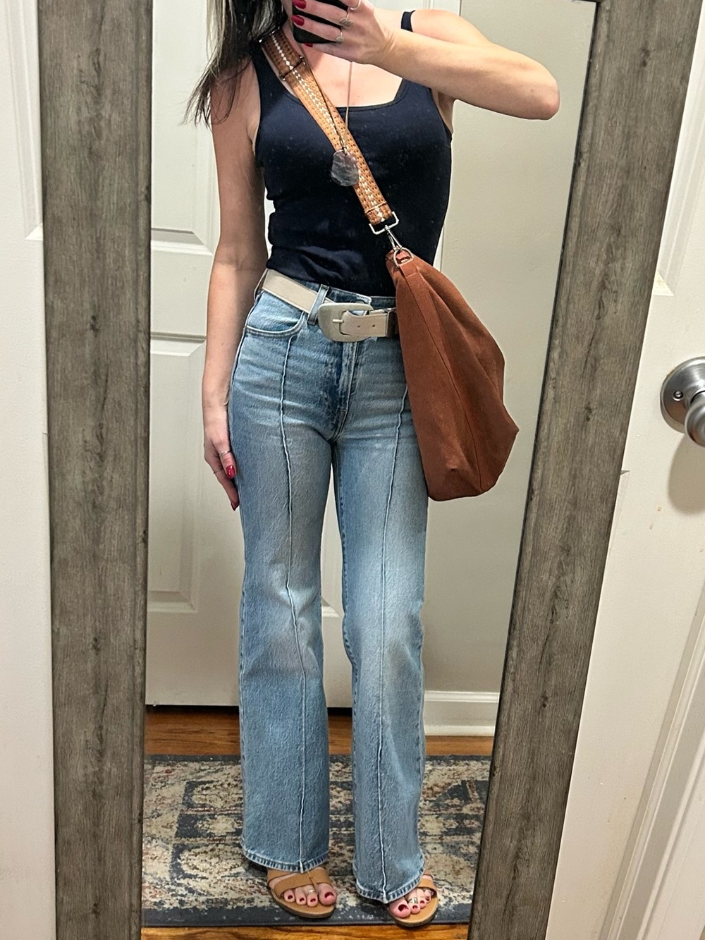 Free People Suzie Suede Slouchy Tote Bag in Between Brown with Wallet/Charm - Picture 11 of 16